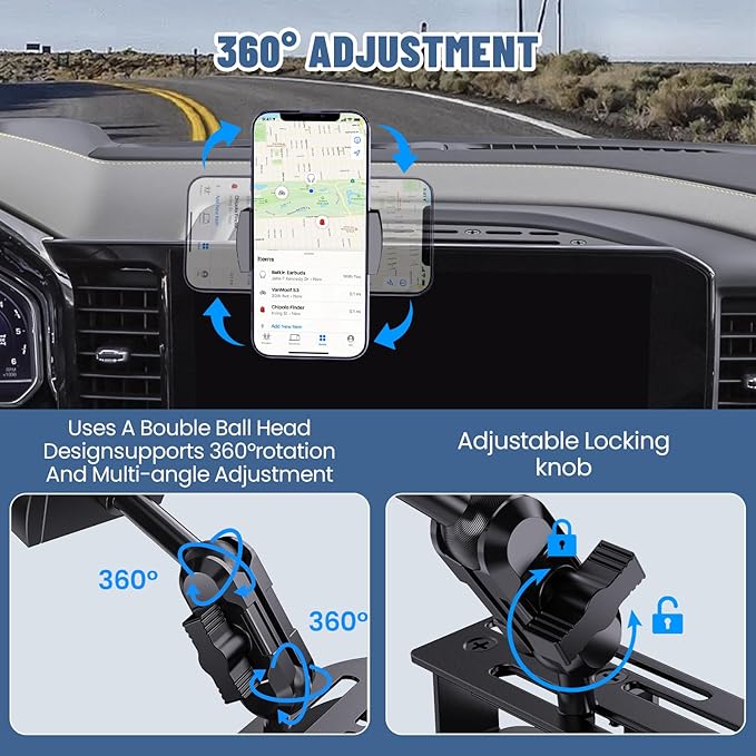 Phone Holder Compatible with 2022+ Silverado Sierra Dash Platform Phone Mount, Full Metal Cell Phone Holder for 2022 2023 2024 2025 2026 Silverado & Sierra Dash Phone Mount