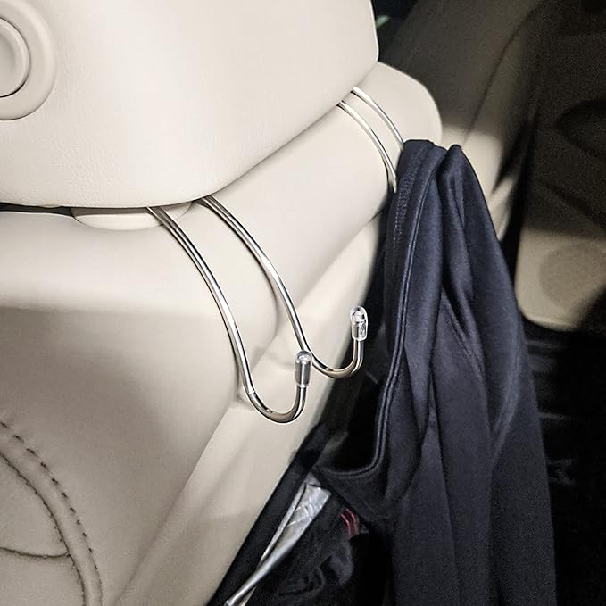 4-Pack Car Hooks Headrest Hook, Bling Car Hangers Universal Backseat Hanger Storage for Purse Hooks Bag Handbag Groceries