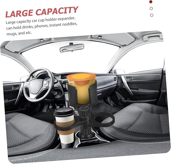 Zerodeko Car Cup Holder Expander Adjustable Base Rotatable Drink Holder for Vehicle Compatible Water Bottles and Coffee Cups Multifunctional Storage Organizer