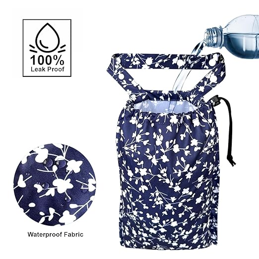 RMMOORORO Cute Hanging Car Trash Garbage Bag 100% Leakproof Waterproof Multipurpose for Car Back Front Seat Console with Hanging Strap (Small Flowers)