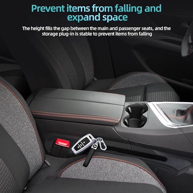 Clapery 2025 Car Seat Gap Filler with 2 Storage Areas, 2 Pack Multi-Function Car Side Seat Gap Filler for Prevent Items Falling, 3in1 Gap Stopper Universal Fit Car SUV Truck(Black)