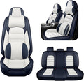 AREKA 5 Car Seat Covers for Subaru Crosstrek 2016-2026 Breathable Leather,Waterproof Car Seat Protectors with Comfort Headrest Pillows,Automotive Vehicle Cushion with Storage Pockets (Luxury,Blue)