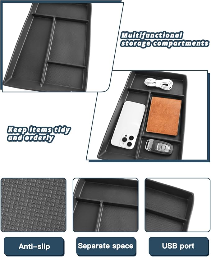 Ruiya 2025 BZ4X Lower Console Organizer for Toyota BZ4X 2025 Accessories Silicone Material Under Console Organizer Compatible with (2022-2025) Toyota BZ4X & (2023-2026) Subaru Solterra