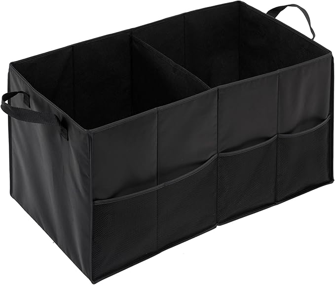 Honey-Can-Do SFT-01166 Soft Storage Chest, Black Folding Car Trunk Organizer