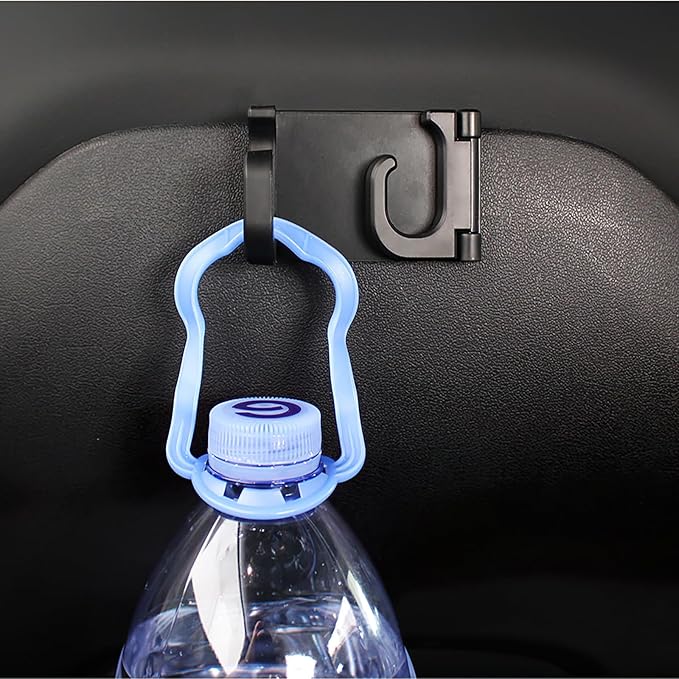 OATSBASF Seat Back Hooks for Tesla Model 3 Model Y 2017-2024, Headrest Foldable Hooks Car Bag Hook Stylish Back Seat Hanger Designed for Tesla Model 3 Y Accessories (2 Pack)