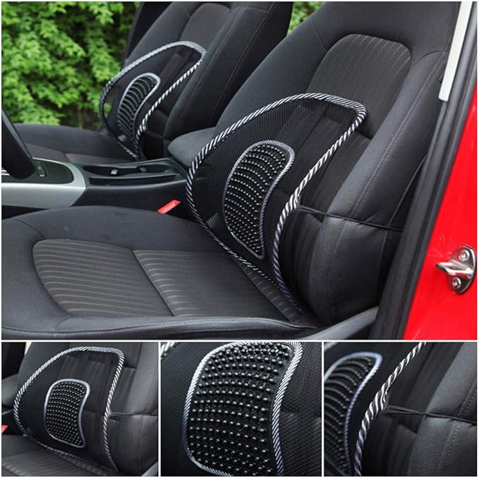 Big Ant Lumbar Support, Car Mesh Back Support with Massage Beads Ergonomic Designed for Comfort and Lower Back Pain Relief - Lumbar Back Support Cushion for Car Seat, Office Chair,Wheelchair
