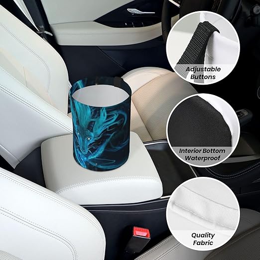 Blue Dragon Car Trash Can Leak Proof Hanging Waterproof Garbage Can Multipurpose Trash Bin for Car SUV Front Seat Headrest Collapsible and Portable Storage Pocket
