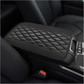Car Center Console Cushion Pad, PU Leather Waterproof Auto Armrest Box Cover Protector, Comfortable Armrest Seat Box Cover Mat, Universal Car Accessories for SUV Truck (Black)