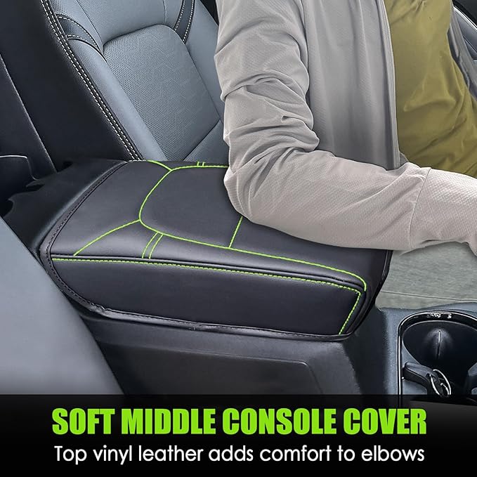 Center Console Cover for Chevy Colorado/GMC Canyon - Soft Armrest Cover for Colorado Canyon 2023 2024 2025 2026 ZR2 Z71 Trail Boss LT WT Elevation AT4 Denali AT4X Accessories - Yellow Stitch