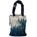NHNXHWIA Misty Forest Car Trash Bag,Foggy Mountain Hanging Drawstring Car Garbage Bag,Waterproof Canvas Car Back Seat Organizer with Adjustable Buckle,for Vehicles,SUVs,Camping,Road Trips