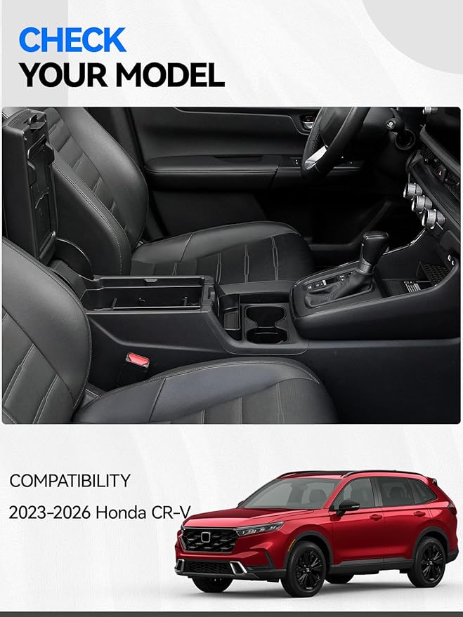 5PCS Center Console Organizer Tray for 2026 2025 2024 2023 Honda CRV Accessories, Armrest Storage Box and Drawer, Armrest Hidden Storage Box, Dashboard Organizer Tray and Cup Holder for Honda CRV