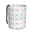 Pastel Ribbon Bows Car Trash Can Leak-Proof Waterproof Hanging Trash Bin Collapsible Garbage Can for Car Accessories Travelling Camping