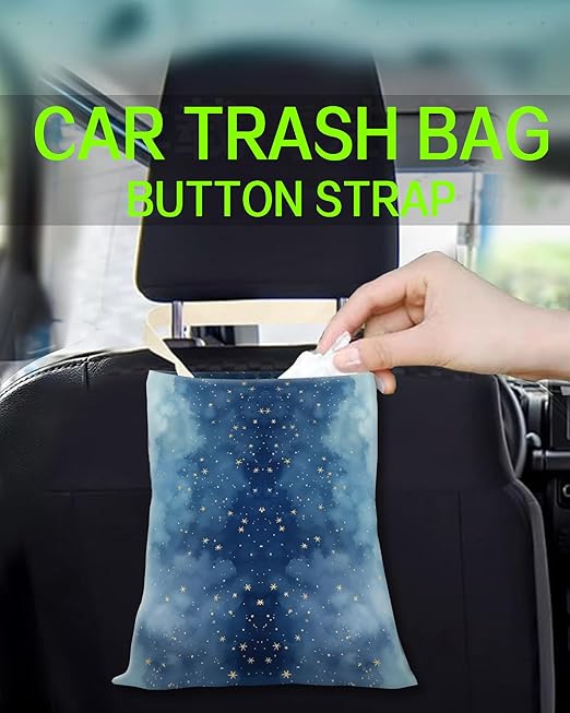 ANKVRP Car Trash Can, Durable Hanging Car Trash Garbage Bag, Cute Automotive Garbage Cans Organizer, Cute Blue Sky