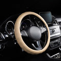 Lord Autofashion Steering Wheel Cover – PU Leather, Non-Slip Rubber Inner, All-Season Comfort – 14.5–15 Inch (Beige 8399)