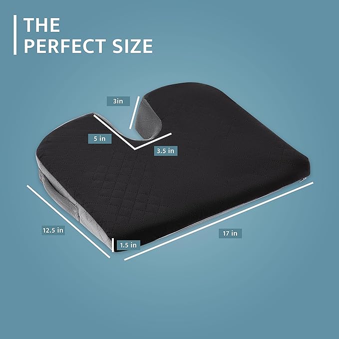 Kölbs Car Seat Cushion Truck Driver Cushion, Wedge Seat Cushion with Cutout for Coccyx Tailbone Pain Relief, Stylish Chic Jacquard Cover
