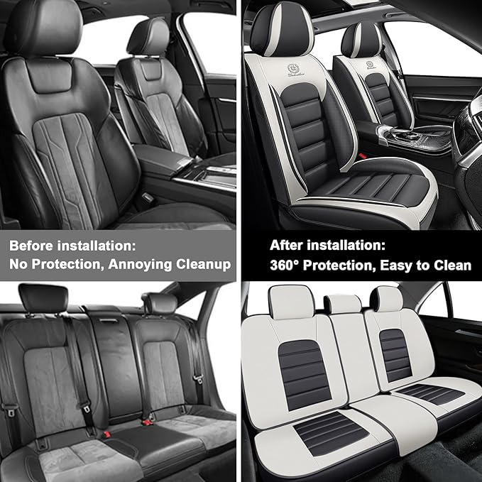 AREKA 5 Seat Covers for Subaru Crosstrek 2016-2026 Breathable Car Seat Covers,Anti-Slip Waterproof Car Seat Protectors with Airbag,Automotive Vehicle Cushion with Storage Pockets (Standard,Gray)