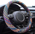 Limsas Boho Steering Wheel Cover Elastic Microfiber for Women, Universal Fit 15 inch Car SUV, Hippie Style Protector Cover, Anti-Slip, Breathable, Absorbing Sweat - 01