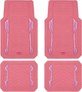 Rubbermaid Car Floor Mat, Heavy Duty All-Weather Car Mats Full Set with Dual-Tone Pink and Sliver Aluminum Inserts – Universal Fit, Anti-Slip Backing, Trim-to-Fit for Most SUV, Sedan, Van