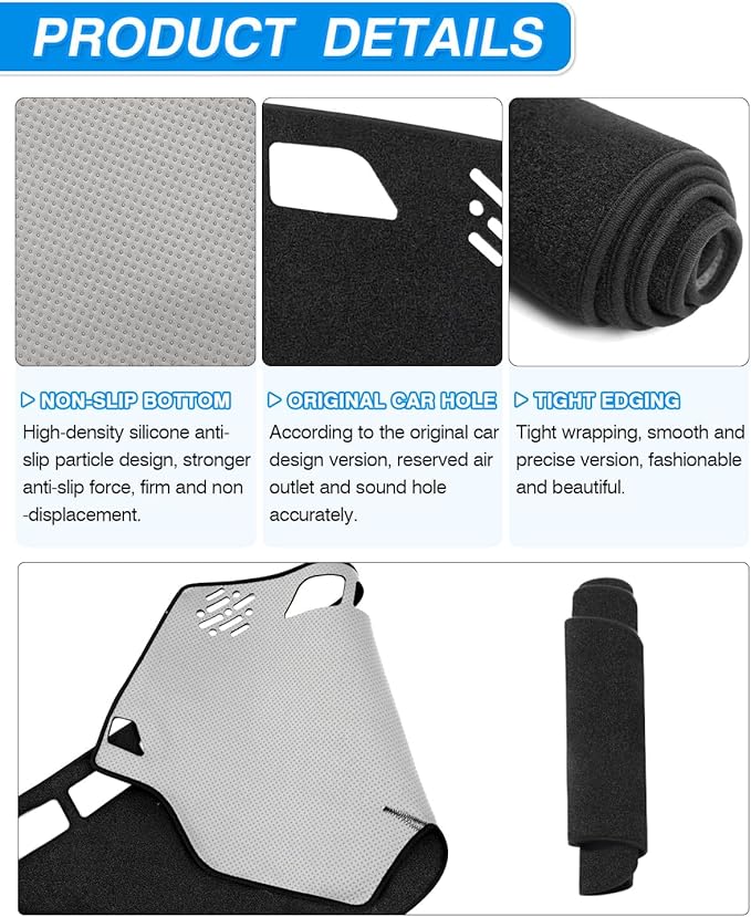 CARTIST Dash Cover fits for Dodge Dakota 1987-1996 Dashboard Cover Mat Non-Slip Carpet Sunshield Glare UV Rays Protector