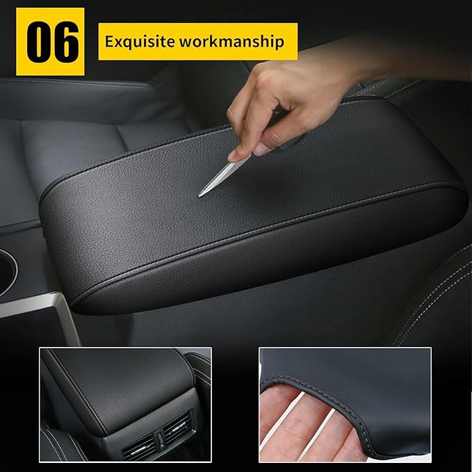 AOMSAZTO Console Covers for 2021-2023 Trailblazer Chevrolet Armrest Covers Leather Black