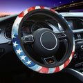 American Flag Cute Steering Wheel Cover Non-Slip Breathable Sweat-Absorbent Suitable for SUV Van Truck Car Universal Protection Accessories 15 Inch Suitable for Women Men