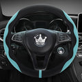 Luxury Suede Steering Wheel Cover for Cars, Soft Leather Padded Wheels Cover for Sedan, SUV, Thin Car Handle Cover, Universal Fit, Anti Slip, 14.75-15.15in, Green