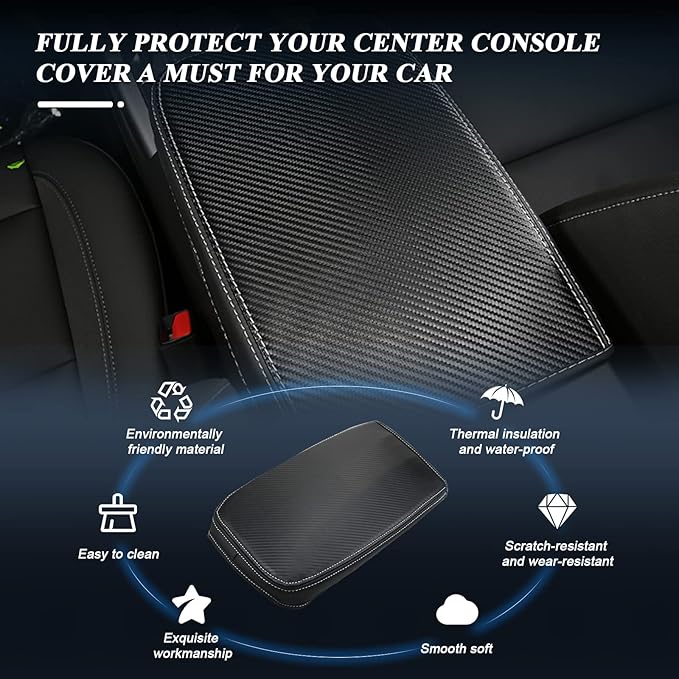 BIBIBO for Chevy Blazer 2023 Accessories 2023 Blazer Center Console Armrest Cover for 2019 2020 2021 2022 2023 Blazer Console Lid,2023 Blazer Arm Rest Pad Seat Box Cover, 2023 Blazer Arm Rest Cover