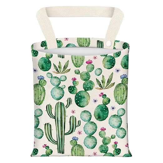 BEAKND Hanging Car Garbage Bag, Cute Car Trash Can Bag, Automotive Accessories for Women Men Cute Green Cactus