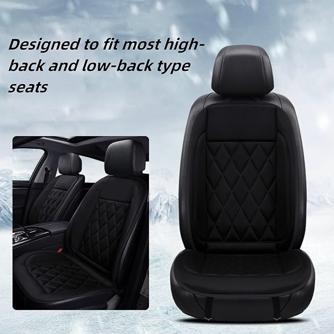 Universal Car Seat Covers, Car Seat Cushion for Driver or Passenger in Winter, Waterproof Faux Leather Seat Cover for Cars, Full Back and Seat Cushion with Non-Slip Bottom