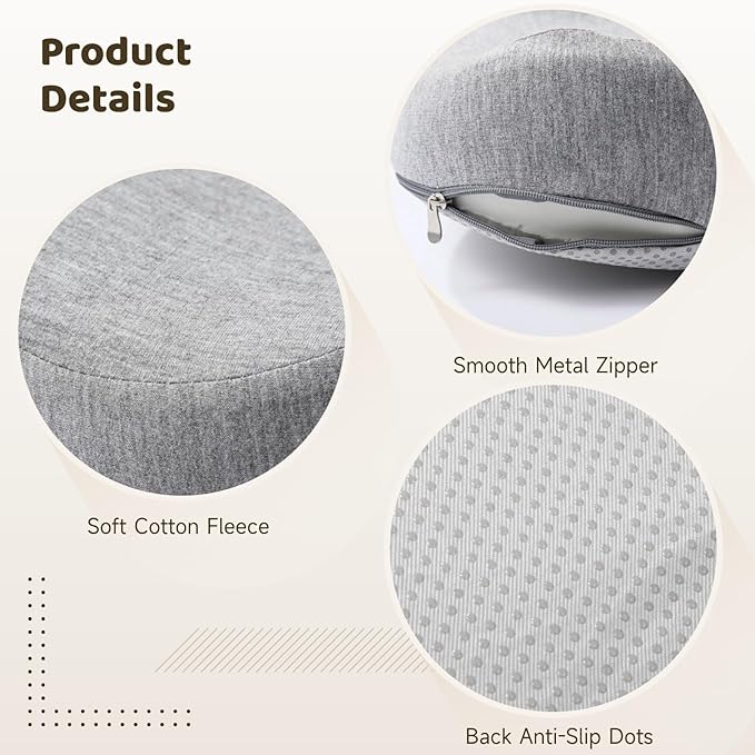 15.7 X 16.9 X 11.4 in Car Seat Cushion, Memory Foam, Lumbar Support, Ergonomic Design, Breathable Gray Cushion, Non-Slip, for Car Or Office