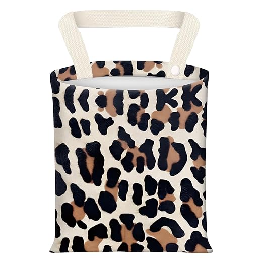 BEAKND Hanging Car Garbage Bag, Cute Car Trash Can Bag, Automotive Accessories for Women Men Cute Brown Black Leopard