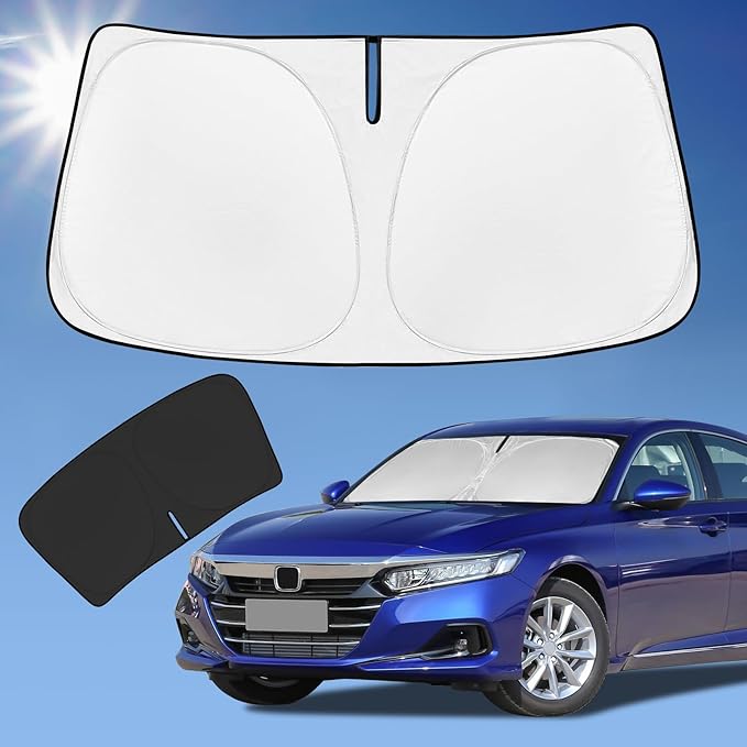 ZOIBV for Honda Accord 10 Gen 2018-2022 Sun Shade Sunshade Windshield Cover, 4-Layer Front Window Shade Custom Fit Sun Visor 240T Foldable Shade Blocks UV Rays Cooler Car Accessories