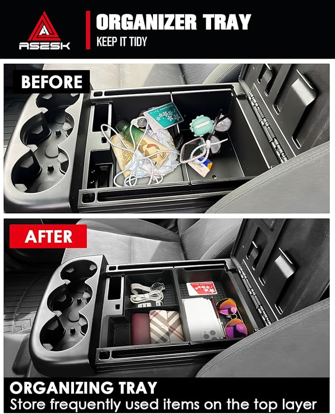 for 2007–2013 Chevrolet Silverado/Sierra/Yukon&Yukon XL/Tahoe/Suburban/Avalanche–Jump Seats Center Console Armrest Organizer Tray ABS Materials