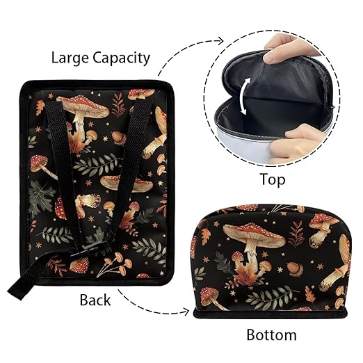 Forest Mushroom Car Trash Can with Lid Hanging Car Trash Bag Leak-Proof Portable Cars Garbage Bin Truck Sedan Accessories Interior Cars Organizer