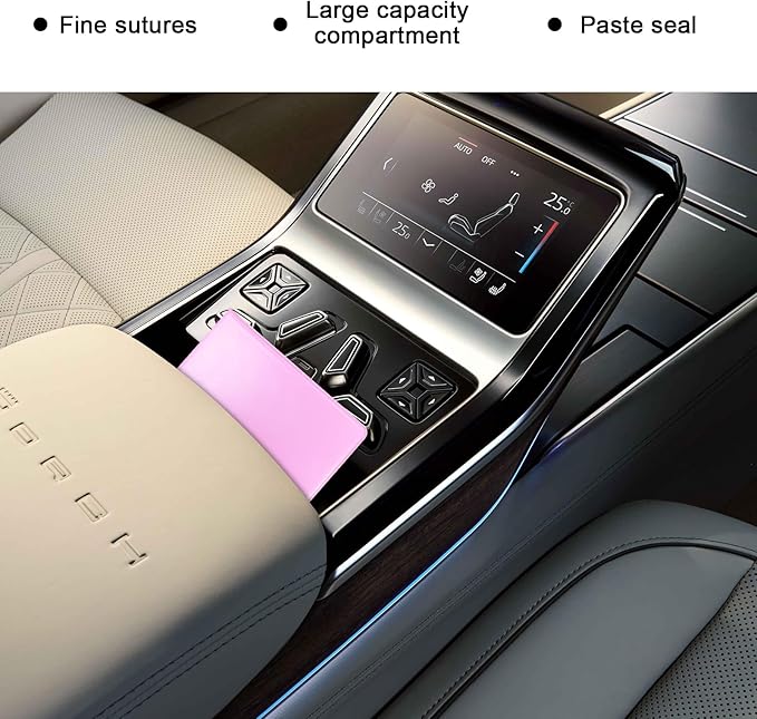 Ziciner Car Registration and Insurance Holder, 5.2"× 4.7" Premium Auto Glove Box Organizer with Closure, Essential Vehicle Document Holder for Card, Driver License (Pink)