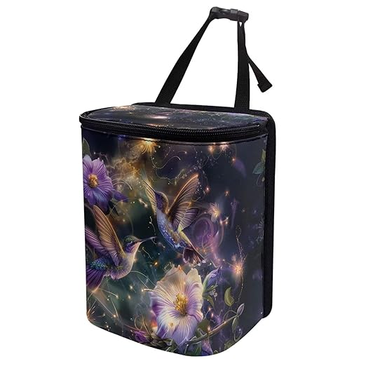 Hummingbird Car Trash Can Lightweight Hanging Garbage Bin for Back Seat Leak Proof Car Trash Bag Hanging Fashion Auto Interior Universal Fit Most Cars Sedan Van Truck SUV