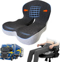 Trucker seat Cushions for Long Sitting, Office Chair Seat Cushions for Office Chair with L-Shaped Ergonomic Design, Memory Foam Chair Cushion for Long Sitting Office Worker(Black Gray)