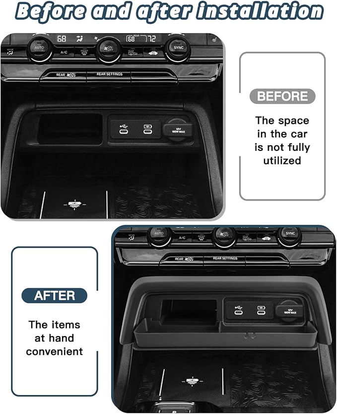 2026 Passport Storage Drawer Tray for Honda Passport 2026 Accessories ABS Material Console Organizer Secret Compartment Storage Box Compatible with 2026 Honda Passport TrailSport/TrailSport Elite/RTL