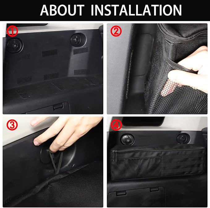Aunginsy Car Trunk Organizer Compatible with Toyota FJ Cruiser 2007-2021+, 2PCS Left & Right Side Trunk Storage Bags Backseat Hanging Storage Multi-Compartment Oxford Cloth Space Saving Accessories