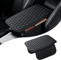 Leather Car Center Console Cover – Soft Armrest Cover Cushion with Side Pockets, Non-Slip Backing, Scratch-Resistant & Waterproof, Fits Most Cars SUVs Trucks, Black