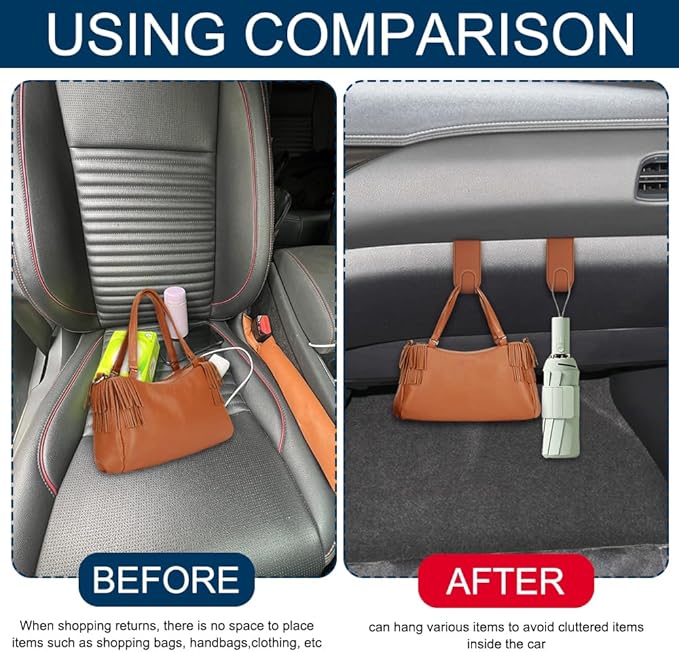 Car Co-Pilot Glovebox Hooks, Glove Box Organizer for Car, Anti-Scratch Vehicle Passenger Seat Storage Hanger, Auto Accessories Auto Glove Box Front Seat Hook for SUV Sedan Truck (Orange)