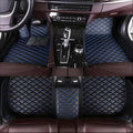 Custom Leather Car Mats, Vehicle-Specific Fit All-Weather Floor Mats, 100% Waterproof Anti-Slip Durable Protection for SUV Truck Sedan, Precision Tailored Protection (Black Blue)
