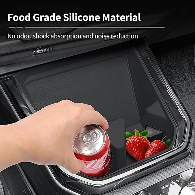 2 in 1 Wireless Charging Mat Cup Holder Organizer Compatible with BMW X3 2025, Center Console Organizer Wireless Charging Pad, Silicone Cup Holder Insert Accessories for 2025 2026 BMW X3
