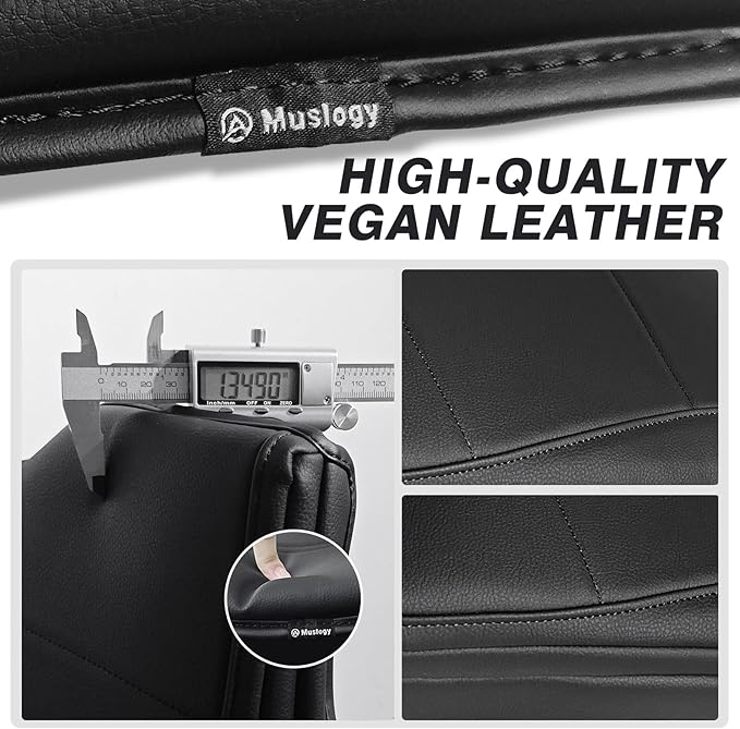 Muslogy Center Console Armrest Cover Compatible with Ford F-150 F150 2015-2025&F250 F350 F450 2017-2026 Comfort Armrest Pad Arm Rest Cushion Vegan Leather Protector 1-Inch Extra Thick(Jump Seat ONLY)