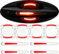8pcs Clear Car Door Handle Scratch Protector，Clear-Transparent & 3D Carbon Fiber-Marking,Anti Scratch,Universal Auto Door Handle Anti Scratch Cover Guard (Red)