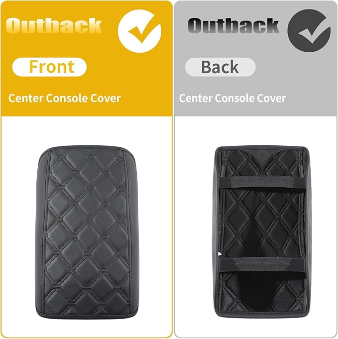 GIANT PANDA Custom Fit Center Console Armrest Cover for 2015-2019 Subaru Outback/Legacy,Waterproof Faux Leather Middle Console Cover Arm Rest Lid Cover Protector - Full Protection - Black