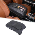 Aunginsy Leather Center Console Armrest Cover Compatible with Toyota Tundra 2014-2021, Car Middle Console Cushion Lid Pad Scratch Protector, Armrest Seat Box Cover with Pocket Storage Bag Accessories