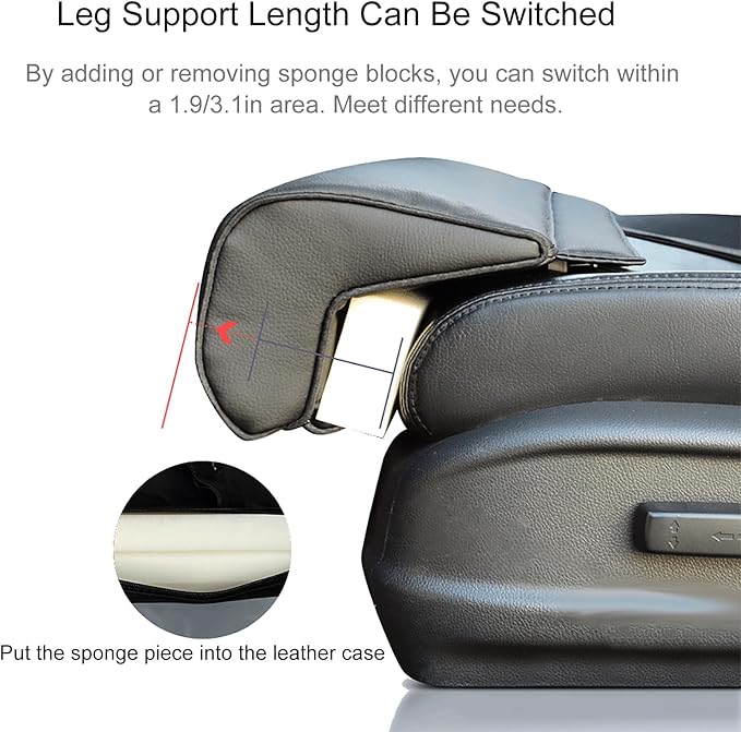 Car Leg Extender Leg Support Cushion for Car Driver Seat Office Chair, Universal Car Seat Extender Pad Leg Support Pillow for Cars Buses Trains Office Home (Brown)