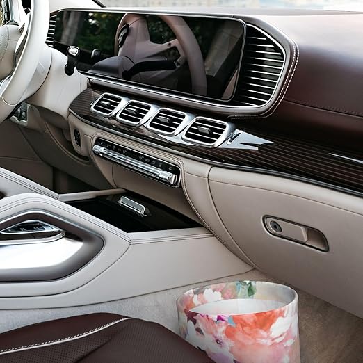 Watercolor Pink Flowers Pattern Car Trash Can Leak Proof Hanging Waterproof Garbage Can Multipurpose Trash Bin for Car SUV Front Seat Headrest Collapsible and Portable Storage Pocket