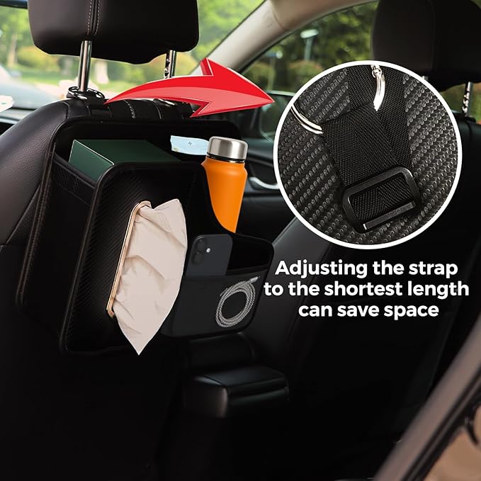 KZBHHP Car Tissue Holder,Back Seat Organizer with Cup Holder,Multifunctional Car Headrest Seat Back Storage,Large Tissue Box Cover Fit for 100-130 Regular Size Tissues(2pcs)